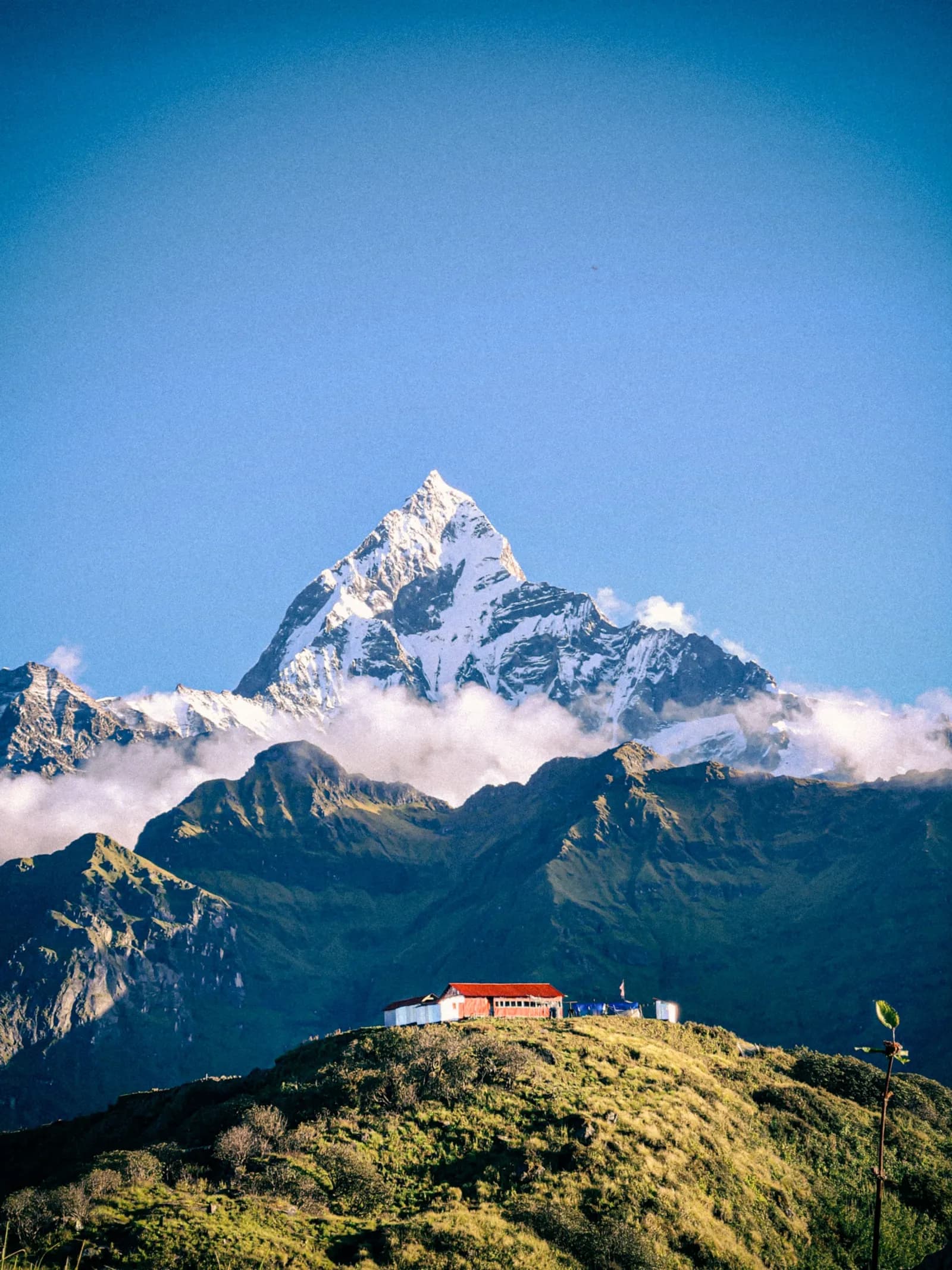Snow-covered mountain landscape in Nepal